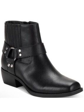 Black Women's Ankle Boot with Studded Harness size 11
